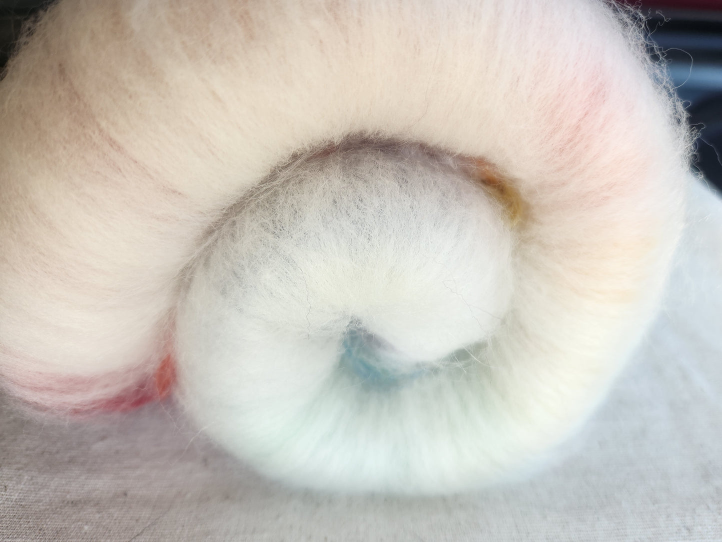 Slightly Cloudy with a Chance of Rainbows - Drum Carded Batt, 104g