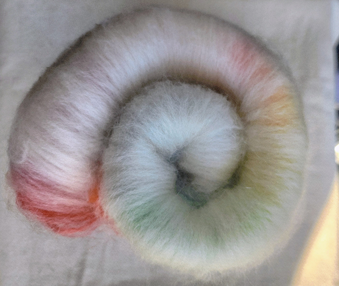 Slightly Cloudy with a Chance of Rainbows - Drum Carded Batt, 104g