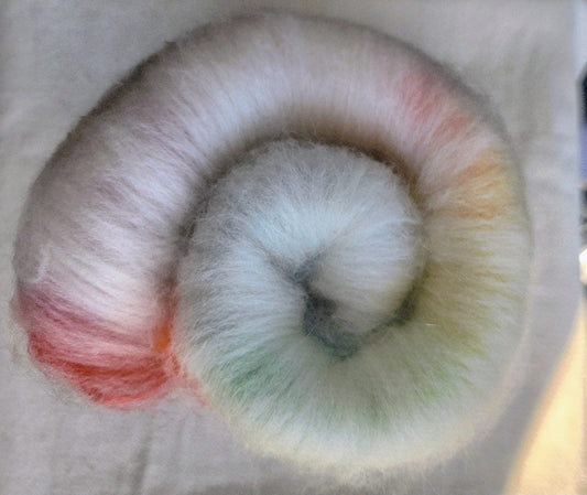 Slightly Cloudy with a Chance of Rainbows - Drum Carded Batt, 104g